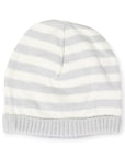 Striped Knit Beanie Baby Grey & White