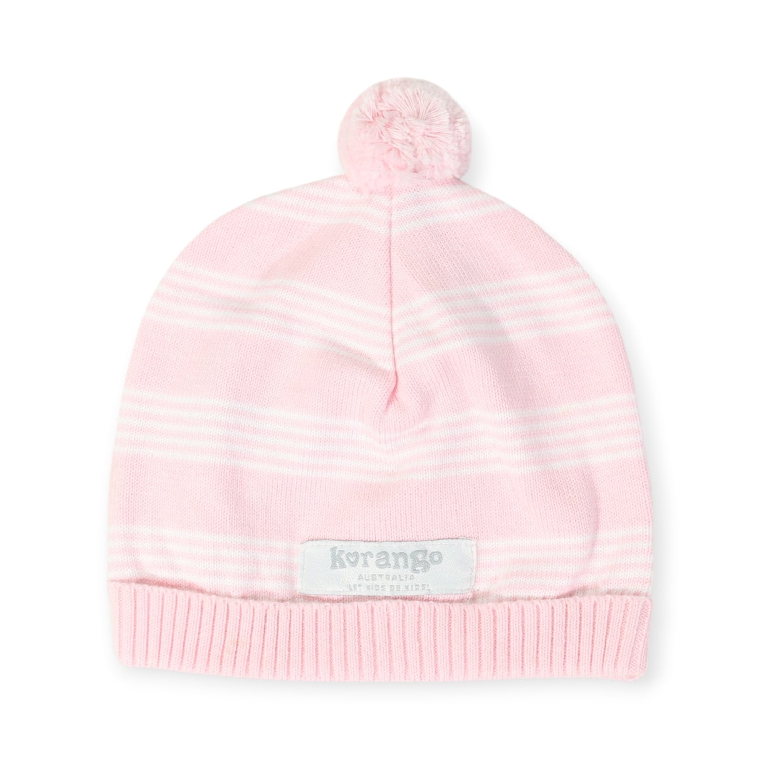 Knit Beanie Thin Stripe Pink
