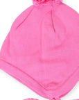 Lined Beanie with Pom Pom Pink
