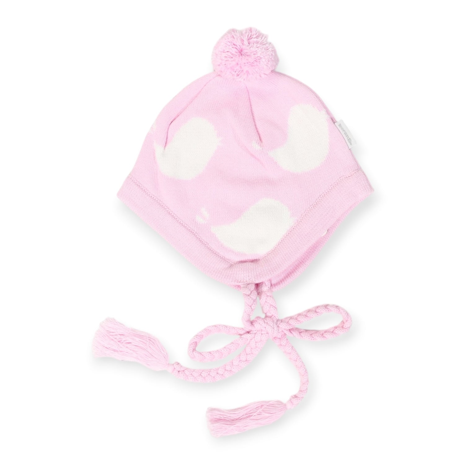 Baby Bird Lined Knit Beanie Pink
