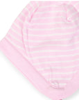 Lined Knit Beanie Pink & White Stripe