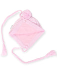 Lined Knit Beanie Pink & White Stripe