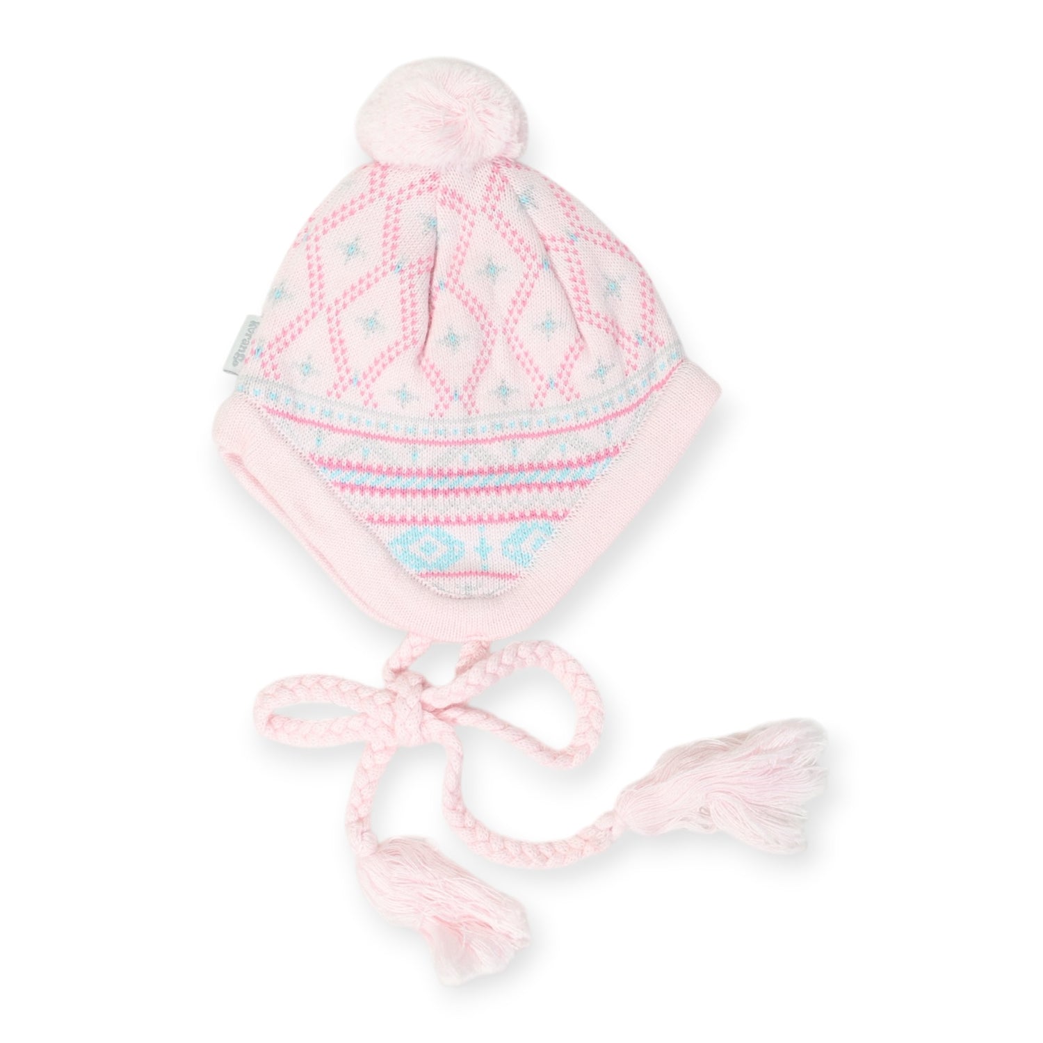 Pattern Knit Beanie Pink