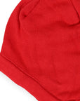 Lined Knit Beanie with Tassels Red
