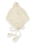 Classic Knit Beanie with Tassels Beige