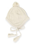Classic Knit Beanie with Tassels Beige