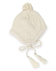 Classic Knit Beanie with Tassels Beige