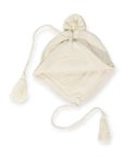 Classic Knit Beanie with Tassels Beige