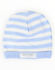 Striped Knit Beanie Baby Blue & White