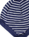 Striped Knit Beanie Navy with Tassels