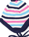 Striped Lined Knit Beanie Blue
