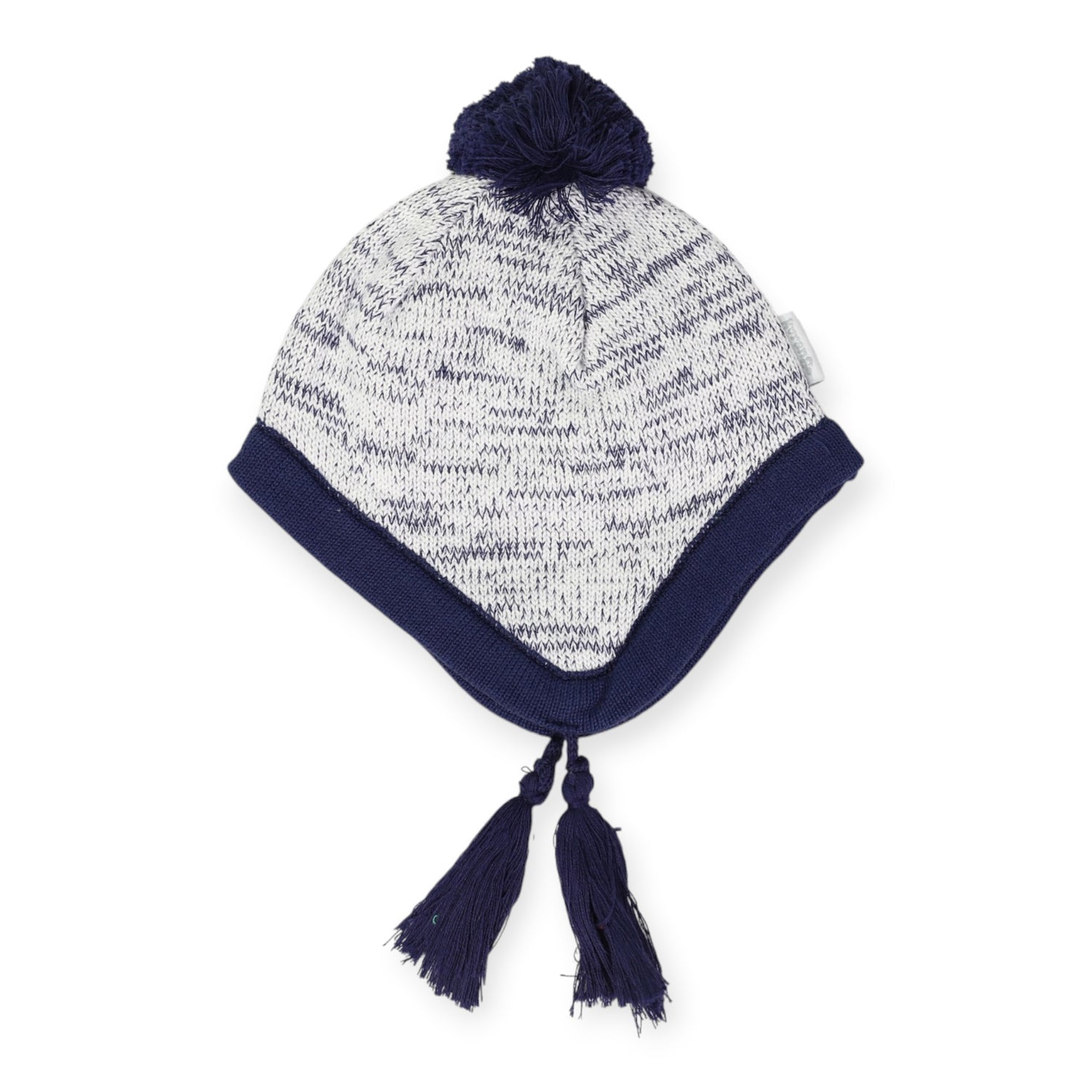 Fleck Knit Beanie White & Navy