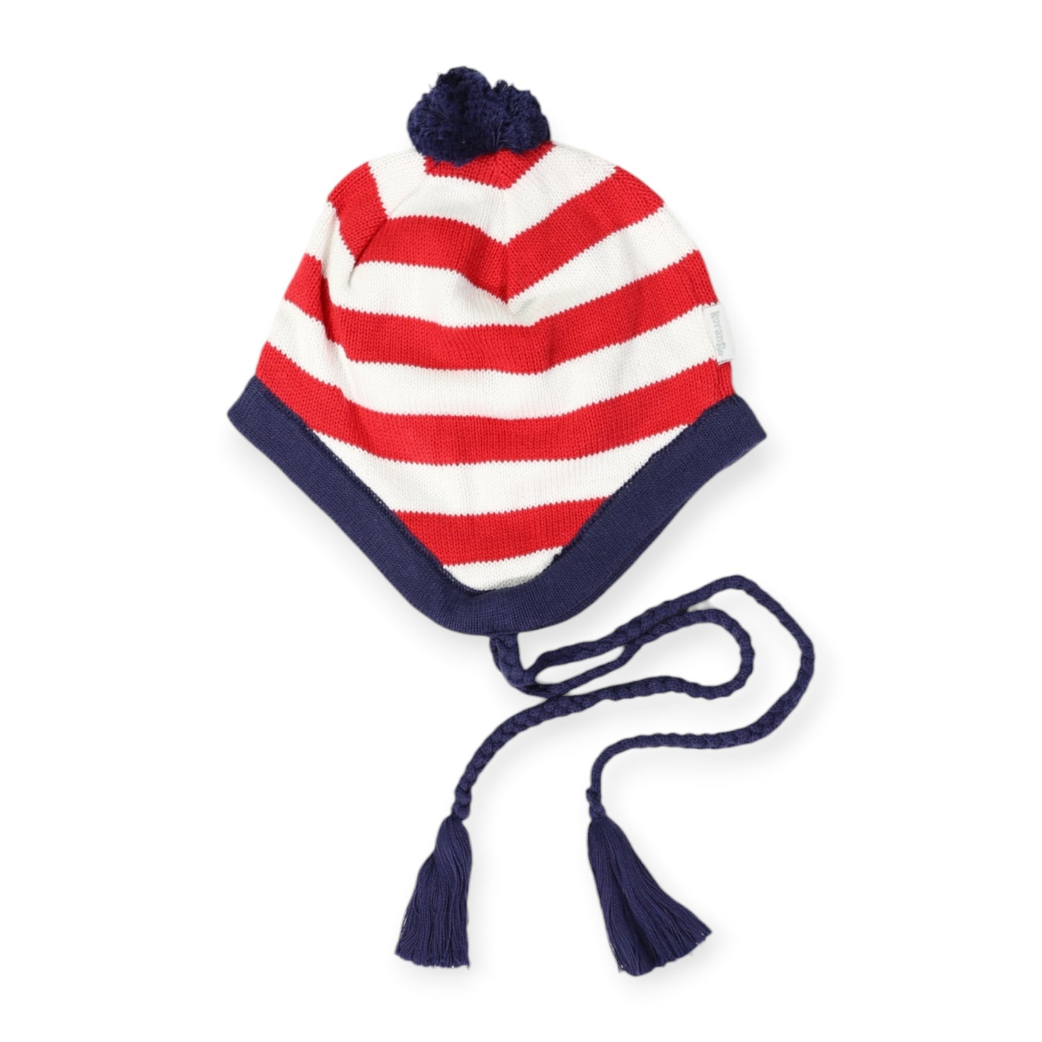 Striped Knit Beanie Red