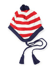 Striped Knit Beanie Red