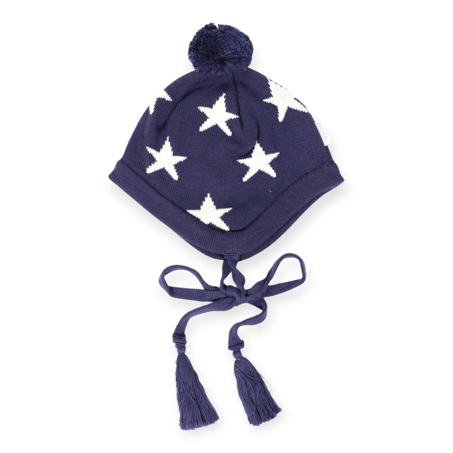 Stars Lined Knit Beanie Navy
