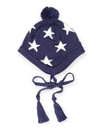 Stars Lined Knit Beanie Navy