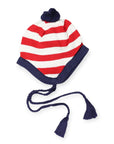 Striped Knit Beanie Red