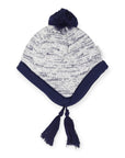 Fleck Knit Beanie White & Navy