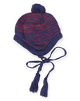 Fleck Knit Beanie Red & Navy