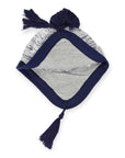 Fleck Knit Beanie White & Navy