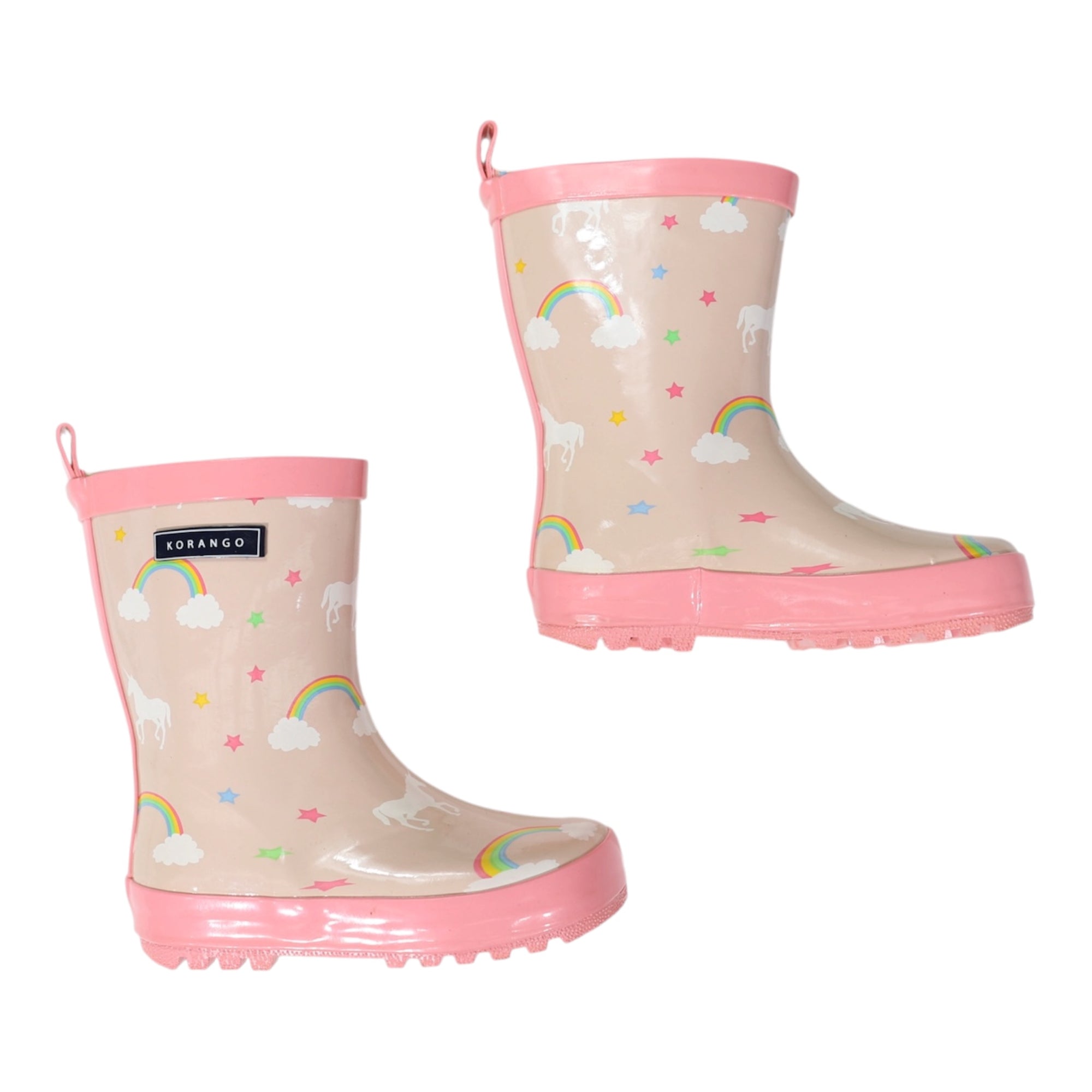 Unicorn &amp; Rainbows Gumboot Dusty Pink Gloss