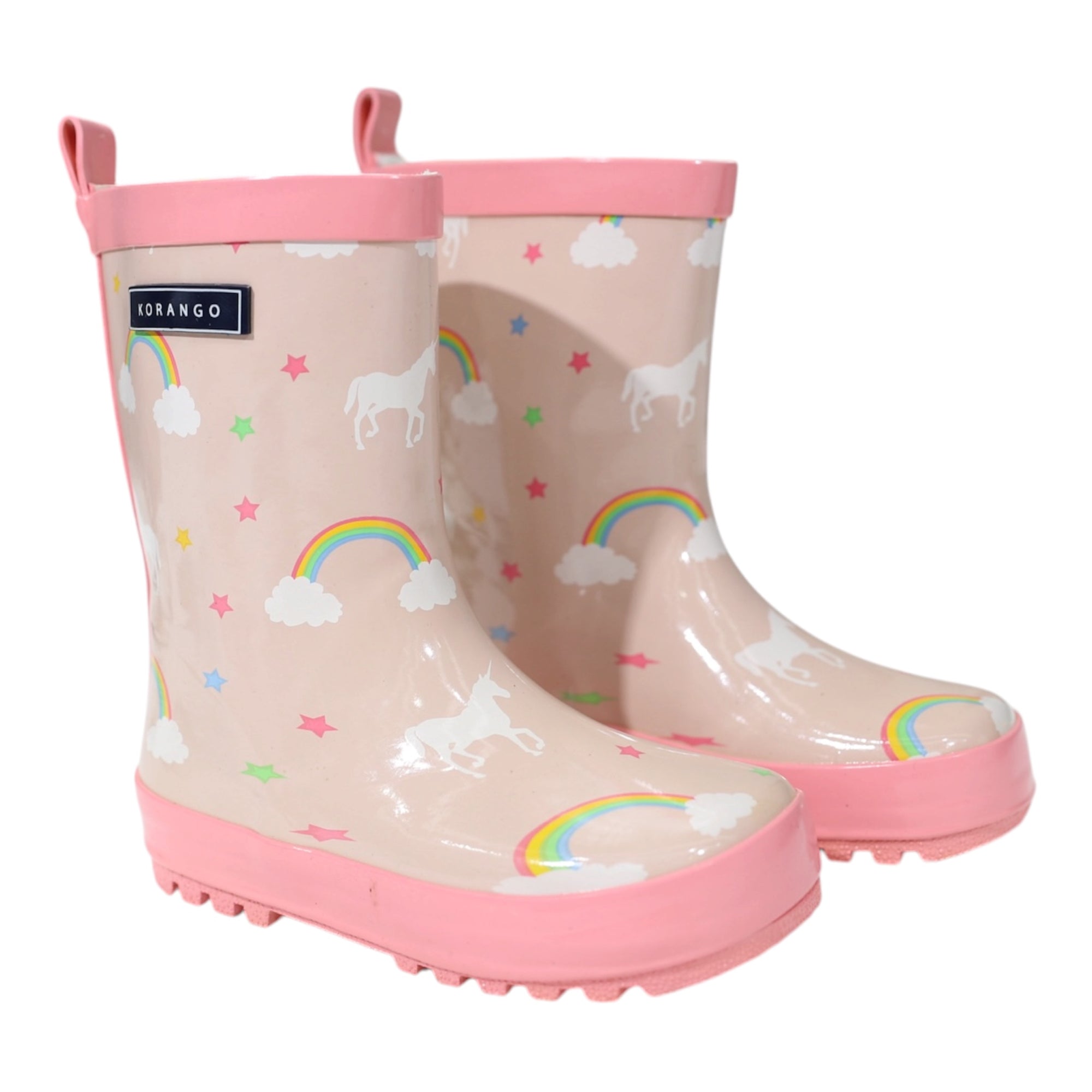 Unicorn &amp; Rainbows Gumboot Dusty Pink Gloss