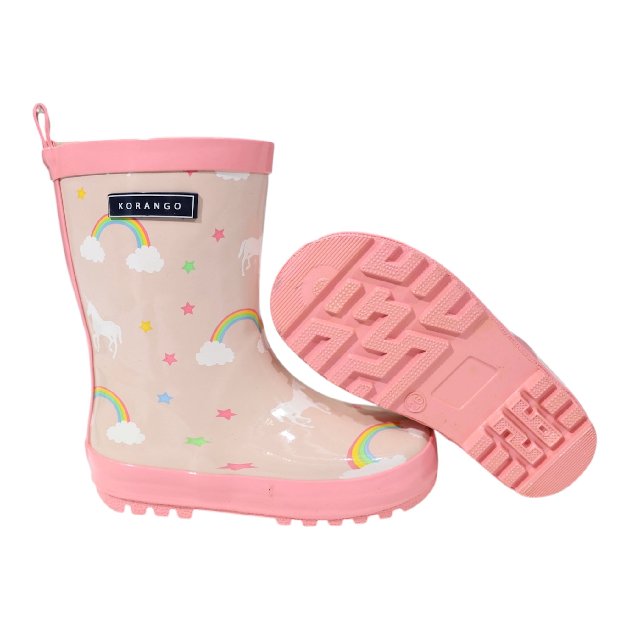 Unicorn &amp; Rainbows Gumboot Dusty Pink Gloss