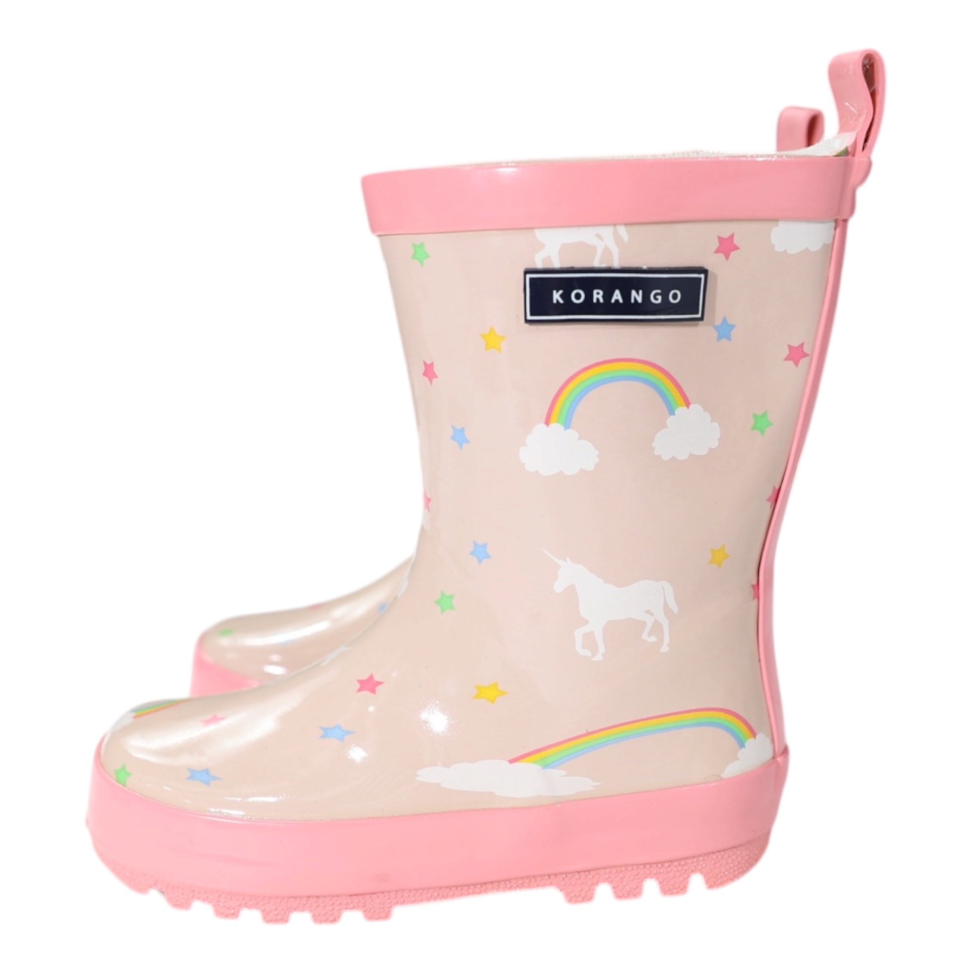 Unicorn &amp; Rainbows Gumboot Dusty Pink Gloss