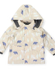 Bear Print Colour Change Sherpa Lined Raincoat Tapioca