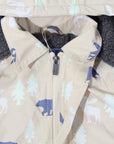 Bear Print Colour Change Sherpa Lined Raincoat Tapioca