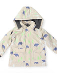 Bear Print Colour Change Sherpa Lined Raincoat Tapioca