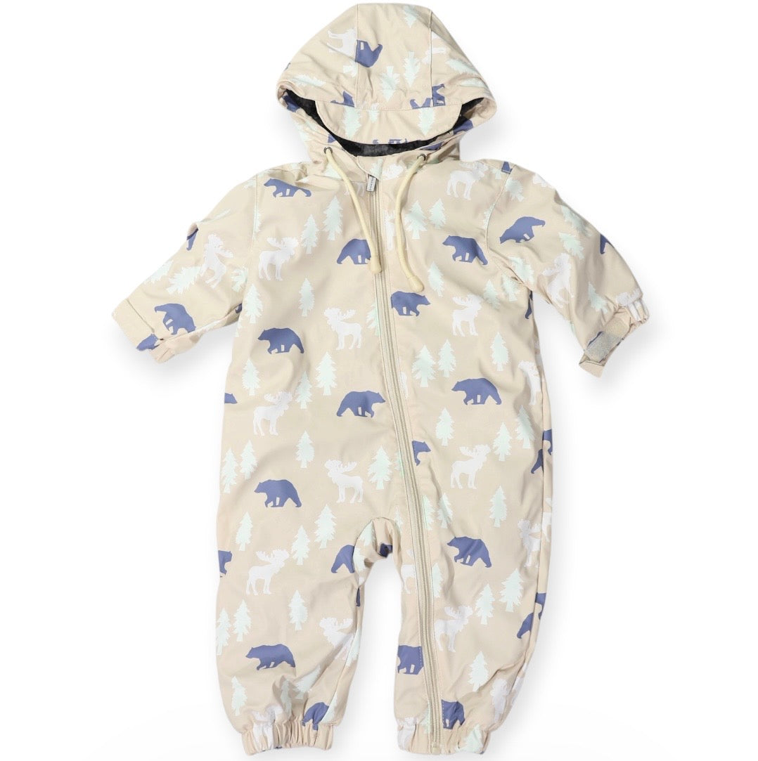Bear Colour Change Sherpa Lined Zip Rain Suit Tapioca
