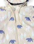 Bear Colour Change Sherpa Lined Zip Rain Suit Tapioca