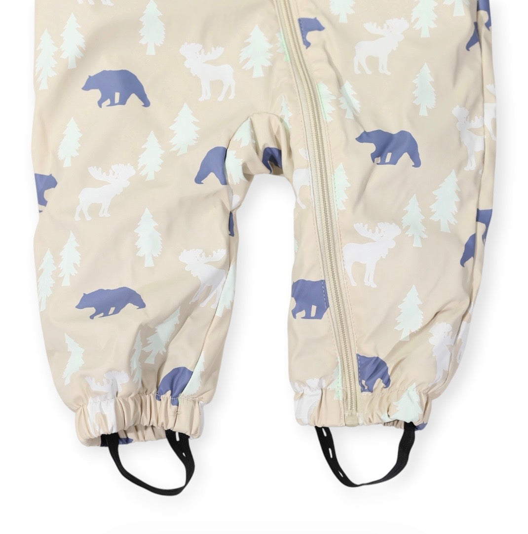 Bear Colour Change Sherpa Lined Zip Rain Suit Tapioca