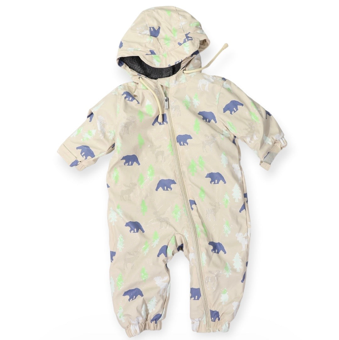 Bear Colour Change Sherpa Lined Zip Rain Suit Tapioca