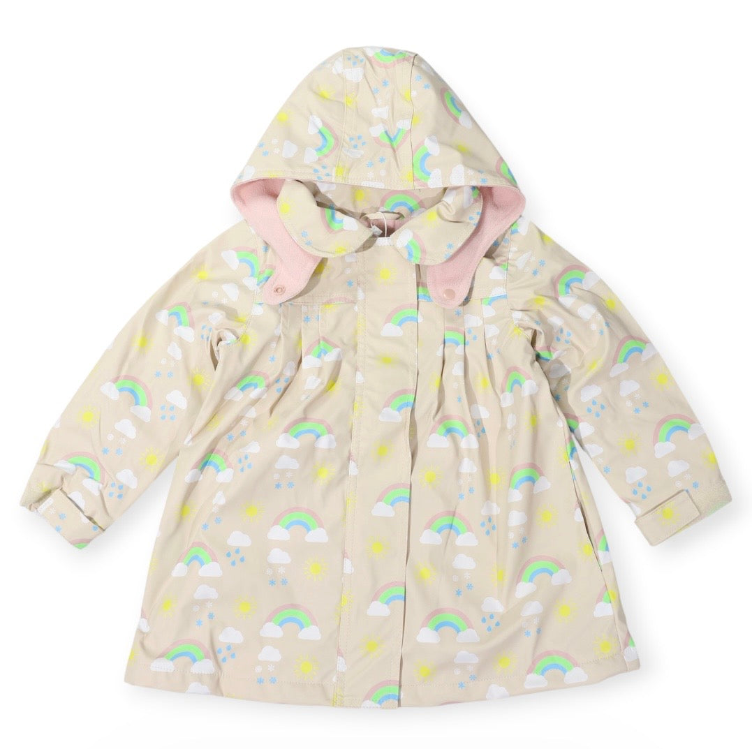 Sunshine & Rainbows Polar Fleece Lined Raincoat Tapioca