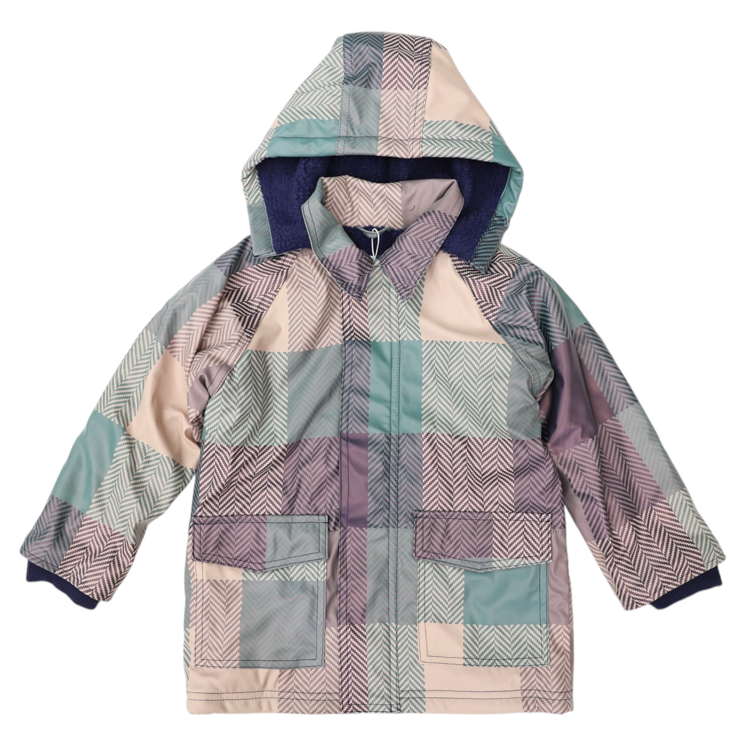 Sherpa Lined Check Raincoat Green