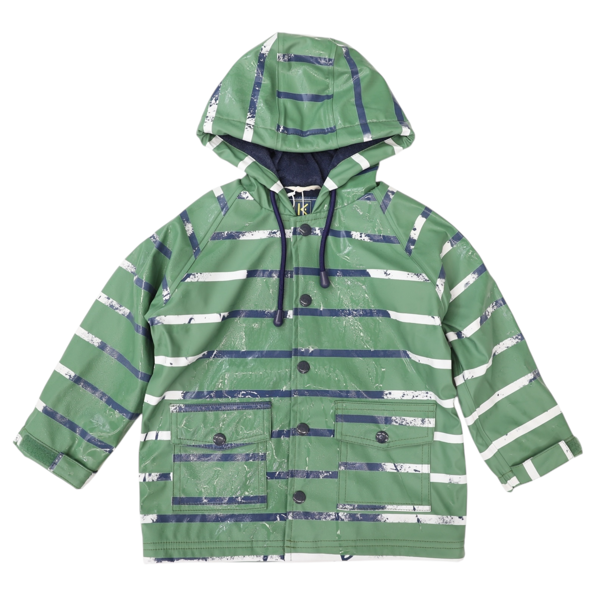 Colour Change Stripe Raincoat Green