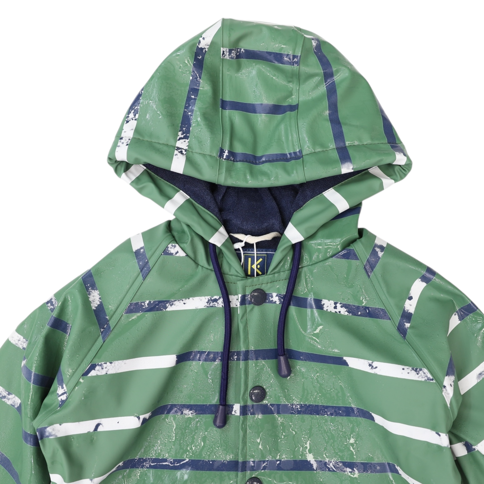 Colour Change Stripe Raincoat Green