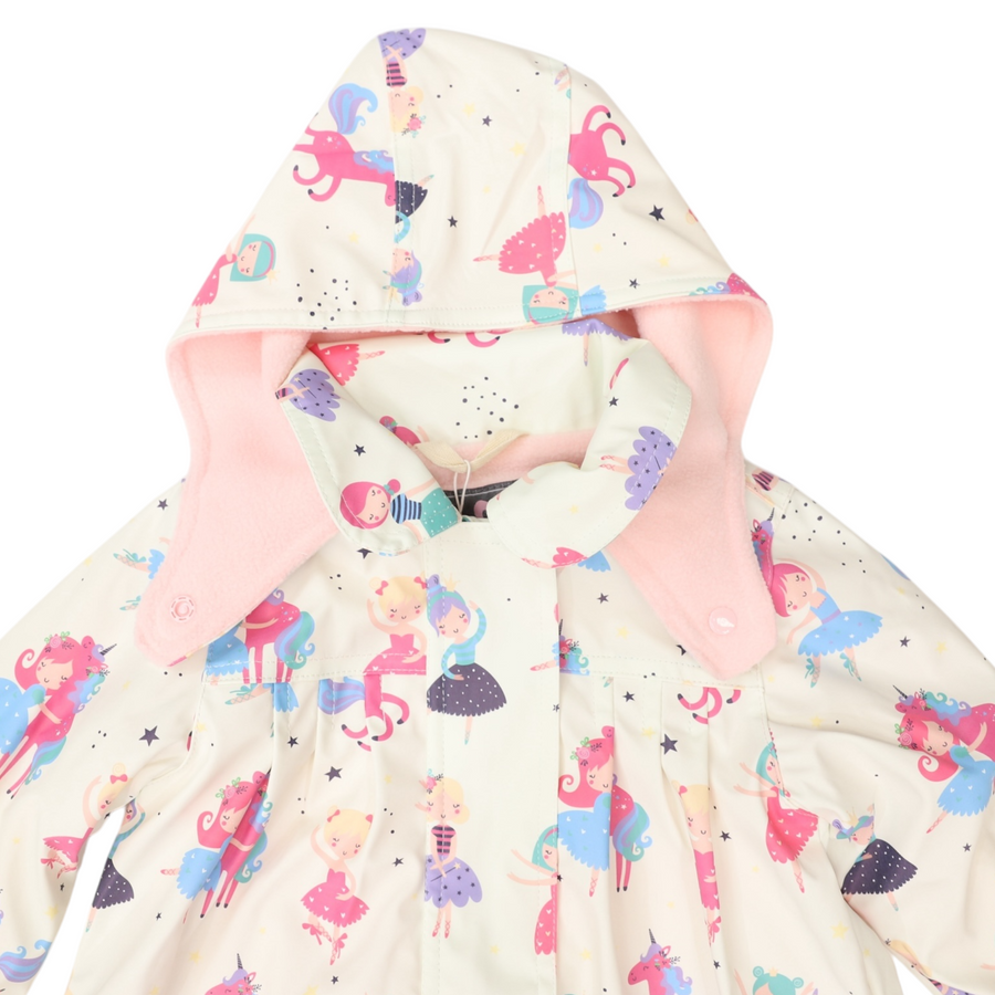 Dancing Unicorn Raincoat Cream