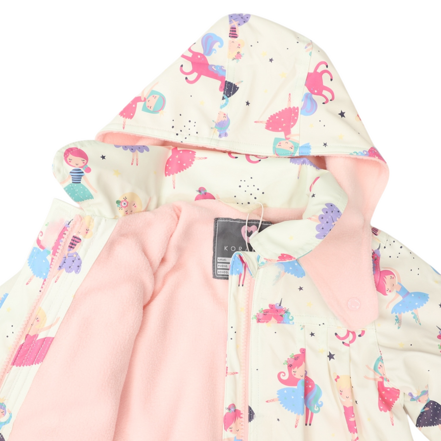 Dancing Unicorn Raincoat Cream