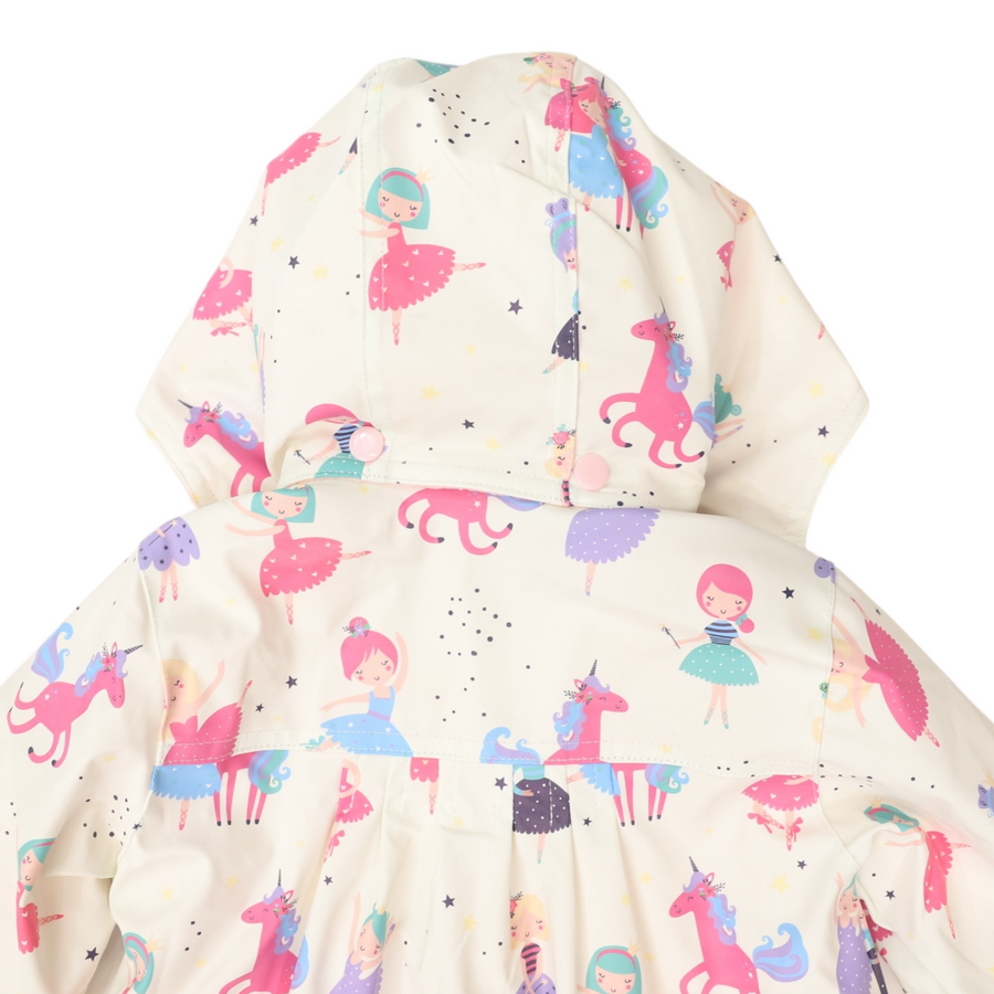 Dancing Unicorn Raincoat Cream