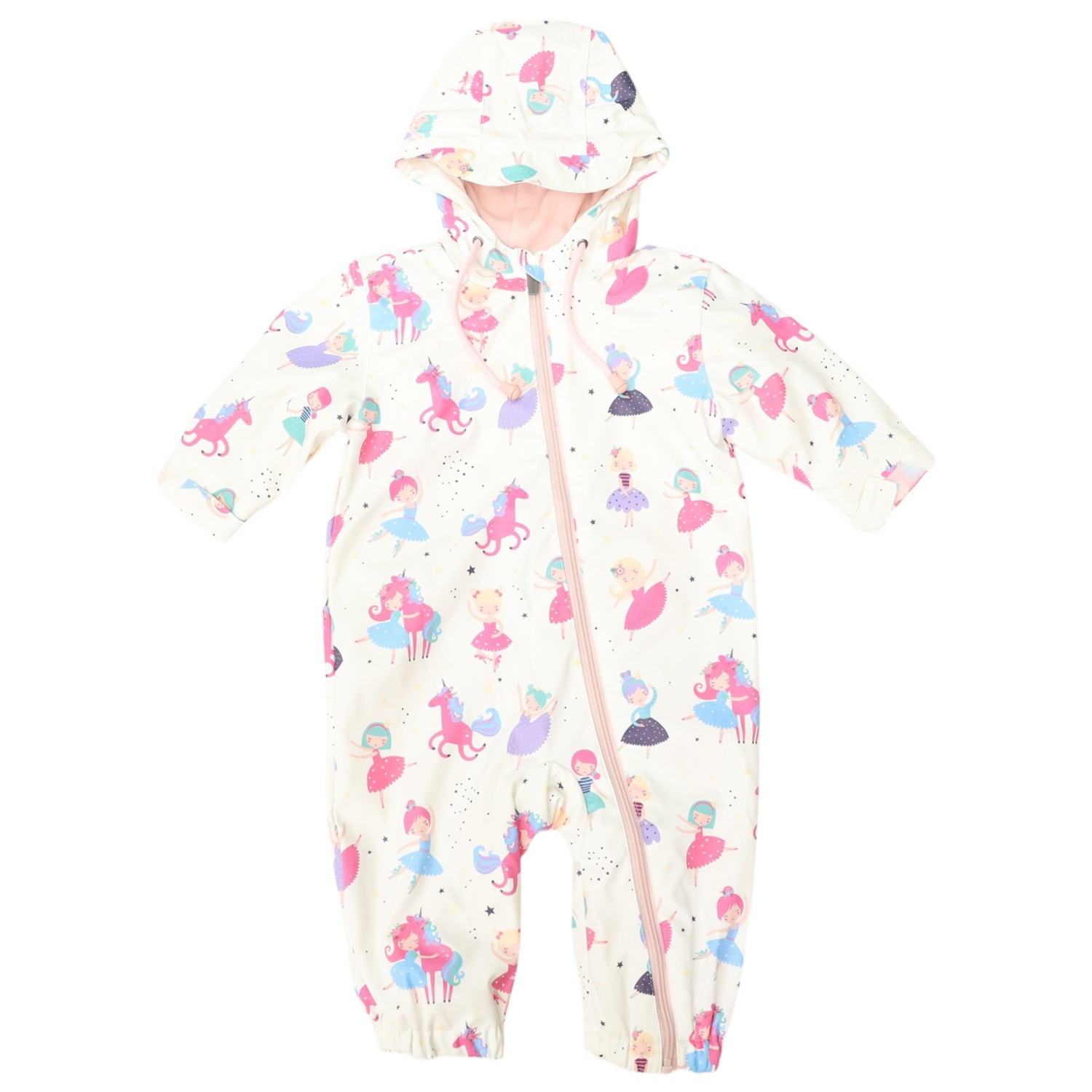Dancing Unicorns Rain Suit Cream