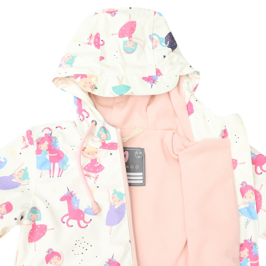 Dancing Unicorns Rain Suit Cream