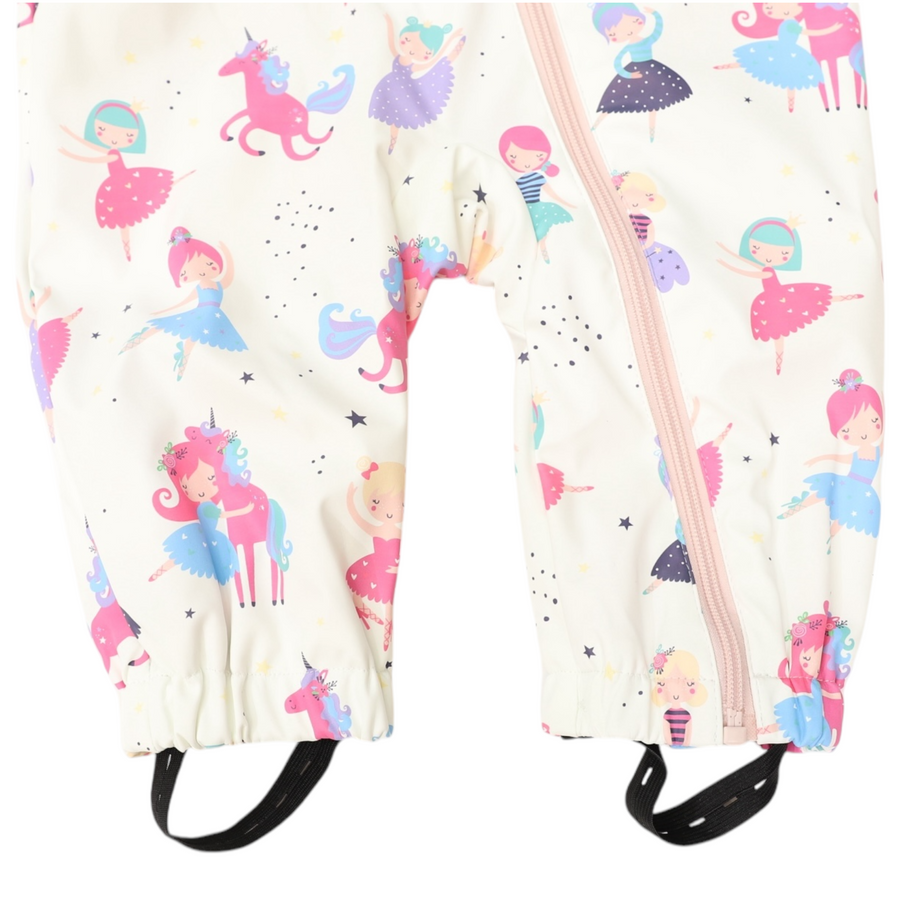 Dancing Unicorns Rain Suit Cream