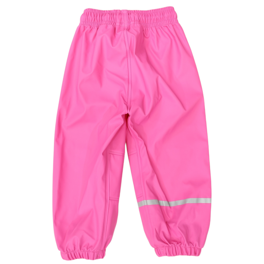 Waterproof Rain Pant with Drawstring & Elastic Foot Strap Hot Pink