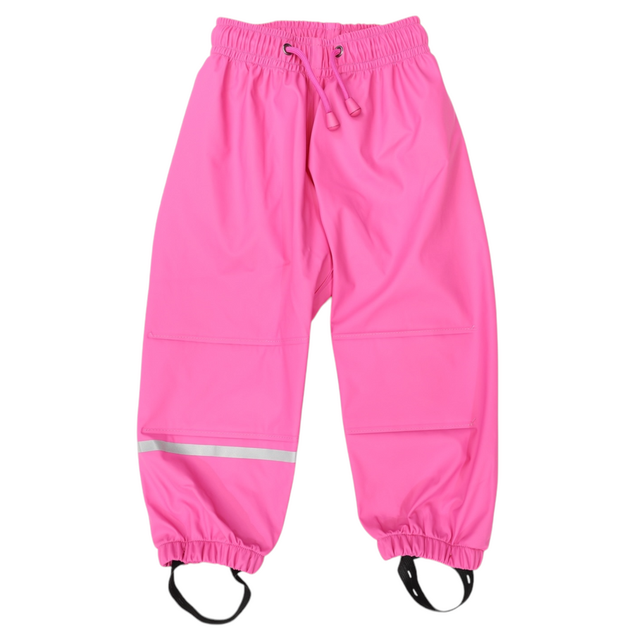 Waterproof Rain Pant with Drawstring & Elastic Foot Strap Hot Pink