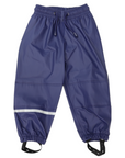 Waterproof Rain Pant with Drawstring & Elastic Foot Strap Navy