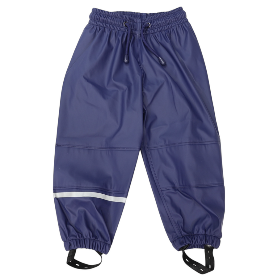 Waterproof Rain Pant with Drawstring & Elastic Foot Strap Navy