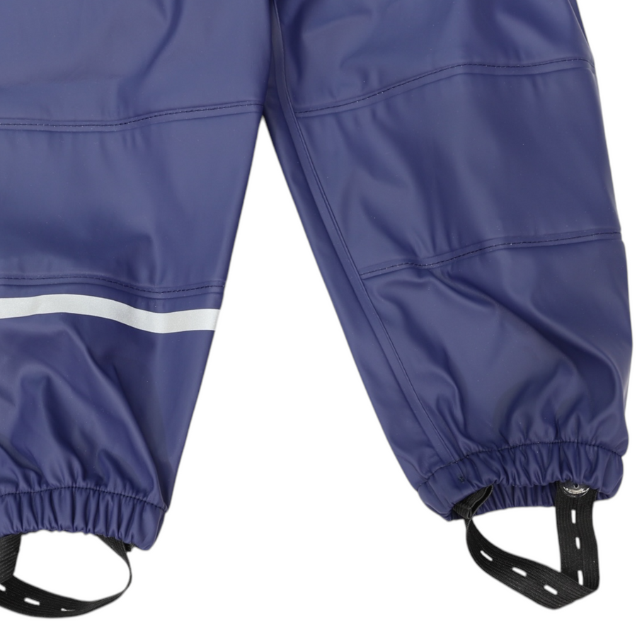 Waterproof Rain Pant with Drawstring & Elastic Foot Strap Navy